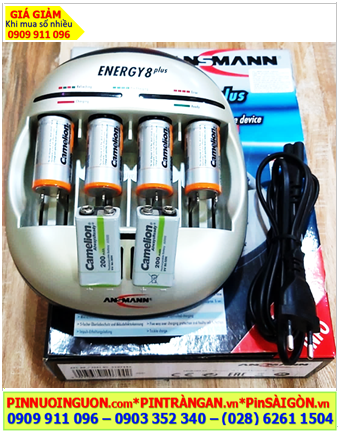 Ansman Energy 8Plus, Kèm sẳn 6 Pin (4 Pin sạc Camelion NH-C3500BP2 và 2 Pin sạc Camelion NH-9V200ARBP1)